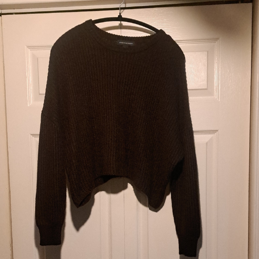Streetwear Society Dark Brown Chocolate Crew Neck Sweater Woman's sweater